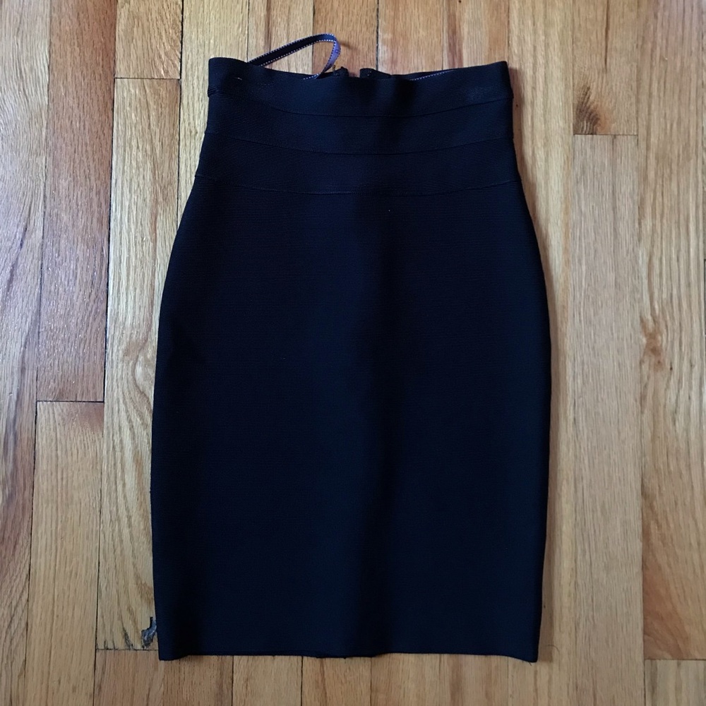 Herve Leger Black Bandage Mini Skirt Small